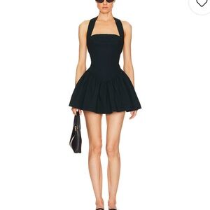 Faille Halter Mini Dress in Black
Helsa - Medium